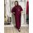 Elegante Hose mit Gürtel für Damen (S/M/L ONE SIZE) ITALIAN FASHION IM425057 S / M / L Wein