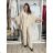 Elegante Hose mit Gürtel für Damen (S/M/L ONE SIZE) ITALIAN FASHION IM425057 M/L/XL beige