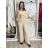 Elegante Hose mit Gürtel für Damen (S/M/L ONE SIZE) ITALIAN FASHION IM425057 M/L/XL beige