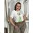 T-Shirt Kurzarm Frauen (UNI S-M) ITALIENISCHE MODE IMM20330 M/L/XL weiß