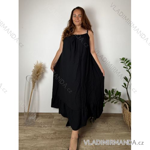 Sommerkleid oval Kurzarm Damen Übergröße (50/52/54 Einheitsgröße) ITALIAN FASHION IM425011 50/52/54 schwarz