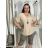 Klassisches Kurzarmkleid Damen (uni s-l) ITALIENISCHES MODA IMC20206  beige