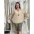 Klassisches Kurzarmkleid Damen (uni s-l) ITALIENISCHES MODA IMC20206  beige