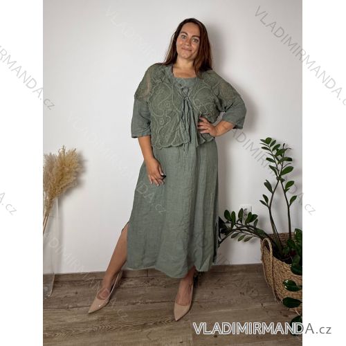 Übergroßer gestrickter Langarmpullover für Damen (S/M EINHEITSGRÖSSE) ITALIAN FASHION IMSN2416125  beige