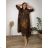 Elegante Hose mit Gürtel für Damen (S/M/L ONE SIZE) ITALIAN FASHION IM425057  braun