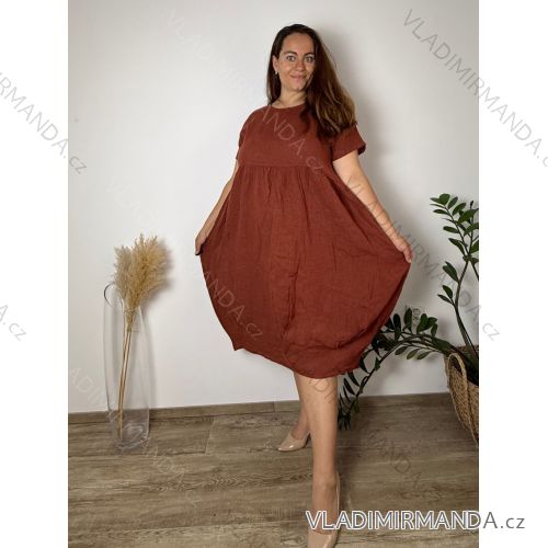 Lange Stretchhose für Damen (Einheitsgröße S/M) ITALIAN FASHION IMM23M17056 50/52/54 rot Ziegel