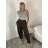 Elegante Hose mit Gürtel für Damen (S/M/L ONE SIZE) ITALIAN FASHION IM425057 S / M / L dunkelbraun