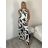 Sommer-Tunika-Set für Damen mit langen Ärmeln und Rock mit langen Tupfen (uni s / m) ITALIAN FASHION IMM20118 S / M weiß