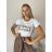 T-Shirt Kurzarm Frauen (UNI S-M) ITALIENISCHE MODE IMM20330 S / M / L weiß