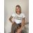 T-Shirt Kurzarm Frauen (UNI S-M) ITALIENISCHE MODE IMM20330 S / M / L weiß