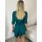 Übergroßes Kleid mit Fliege für Damen (S / M / L / XL / 2XL ONE SIZE) ITALIAN FASHION IMD22493 S / M / L modrá petrolejová