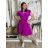 Langes Chiffon-Kurzarmkleid für Damen (S/M ONE SIZE) ITALIAN FASHION IMWGS231048 S / M / L růžová fuchsiová