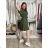 Langes lässiges Kurzarm-Damenkleid, übergroß (42/44/46 Einheitsgröße) ITALIENISCHE MODE IMD2525370