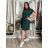 Langes lässiges Kurzarm-Damenkleid, übergroß (42/44/46 Einheitsgröße) ITALIENISCHE MODE IMD2525370