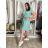 Langes lässiges Kurzarm-Damenkleid, übergroß (42/44/46 Einheitsgröße) ITALIENISCHE MODE IMD2525370