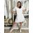 Damen-Kurzarmkleid aus Spitze (UNI S-M) ITALIAN FASHION IMD20028 S / M / L weiß