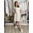Damen-Kurzarmkleid aus Spitze (UNI S-M) ITALIAN FASHION IMD20028 S / M / L weiß