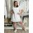 Damen-Kurzarmkleid aus Spitze (UNI S-M) ITALIAN FASHION IMD20028 S / M / L weiß