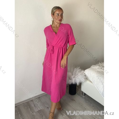 Sommerliches Musselin-Carmen-Kleid für Damen (48/52 EINHEITSGRÖSSE) ITALIAN FASHION IM424294