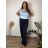 Lange Sommerhose für Damen mit Gürtel (Einheitsgröße S/M) ITALIAN FASHION IMD24080 44/46/48 schwarz