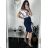 Kurzarmkleid für Damen in Übergröße (L-3XL) POLISH FASHION PMF24001/DR 42 dunkelblau