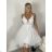Langes trägerloses Sommerkleid aus Satin für Damen (S / M / L ONE SIZE) ITALIAN FASHION IMM22694 S / M weiß