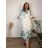 Langarm-Hemdkleid für Damen (Einheitsgröße S/M) ITALIAN FASHION IMWGM23447  blau