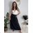 Damen-Langfaltenrock (Einheitsgröße S/M/L) ITALIENISCHE MODE IM426033 schwarz S / M / L