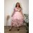 Langes, kurzärmeliges Kleid mit Polka-Dots für Damen (Einheitsgröße S/M/L) Italienische Mode IMWGM260012