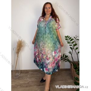 Sommerkleid oval Kurzarm Damen Übergröße (50/52/54 Einheitsgröße) ITALIAN FASHION IM425011