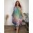 Sommerkleid oval Kurzarm Damen Übergröße (50/52/54 Einheitsgröße) ITALIAN FASHION IM425011 54/56/58 grün