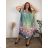 Sommerkleid oval Kurzarm Damen Übergröße (50/52/54 Einheitsgröße) ITALIAN FASHION IM425011 54/56/58 grün