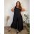 Sommerkleid oval Kurzarm Damen Übergröße (50/52/54 Einheitsgröße) ITALIAN FASHION IM425011  schwarz