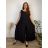 Sommerkleid oval Kurzarm Damen Übergröße (50/52/54 Einheitsgröße) ITALIAN FASHION IM425011  schwarz