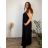 Sommerkleid oval Kurzarm Damen Übergröße (50/52/54 Einheitsgröße) ITALIAN FASHION IM425011  schwarz
