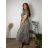 Langes Chiffon-Kurzarmkleid für Damen (S/M ONE SIZE) ITALIAN FASHION IMWGM23456
