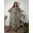 Langes Chiffon-Kurzarmkleid für Damen (S/M ONE SIZE) ITALIAN FASHION IMWGM23456 46/48/50 braun