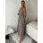 Trägerloses Sommerkleid aus Musselin mit Ärmeln für Damen (Einheitsgröße S/M/L) ITALIENISCHE MODE IM426180 S / M / L beige