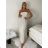 Trägerloses Sommerkleid aus Musselin mit Ärmeln für Damen (Einheitsgröße S/M/L) ITALIENISCHE MODE IM426180 S / M / L beige