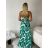 Langes Chiffon-Kurzarmkleid für Damen (S/M ONE SIZE) ITALIAN FASHION IMWGS231048