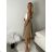 Langes Chiffon-Kurzarmkleid für Damen (S/M ONE SIZE) ITALIAN FASHION IMWGS231048