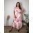 Langes, kurzärmeliges Kleid mit Polka-Dots für Damen (Einheitsgröße S/M/L) Italienische Mode IMWGM260012 50/52/54 růžová světlá
