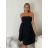 Langes Chiffon-Kurzarmkleid für Damen (S/M ONE SIZE) ITALIAN FASHION IMWGS231048 S / M / L schwarz