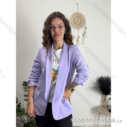 Langes Chiffon-Kurzarmkleid für Damen (S/M ONE SIZE) ITALIAN FASHION IMWGM23456 L/XL lila