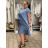 Shirt verlängert 3/4 Langarm Damen (L/XL/2XL ONE SIZE) ITALIAN FASHION IM423025 54/56/58 blau