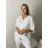 Langes Chiffon-Kurzarmkleid für Damen (S/M ONE SIZE) ITALIAN FASHION IMWGS231048