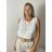 Langes Chiffon-Kurzarmkleid für Damen (S/M ONE SIZE) ITALIAN FASHION IMWGS231048 S / M / L weiß