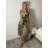 Eiskaltes ärmelloses langes Sommerkleid für Damen (S/M/L ONE SIZE) ITALIAN FASHION IMM22974 M / L grünes Khaki