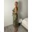 Eiskaltes ärmelloses langes Sommerkleid für Damen (S/M/L ONE SIZE) ITALIAN FASHION IMM22974 M / L grünes Khaki