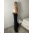 Lange Lederhose für Damen (Einheitsgröße S/M) ITALIAN FASHION IMWAD234126 S / M / L schwarz